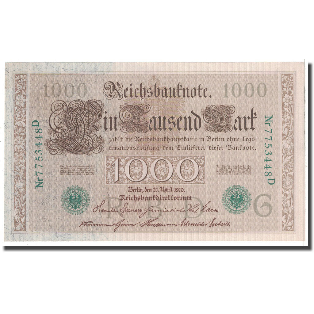 Banknote, Germany, 1000 Mark, 1910, 1910-04-21, KM:45b, UNC(63)