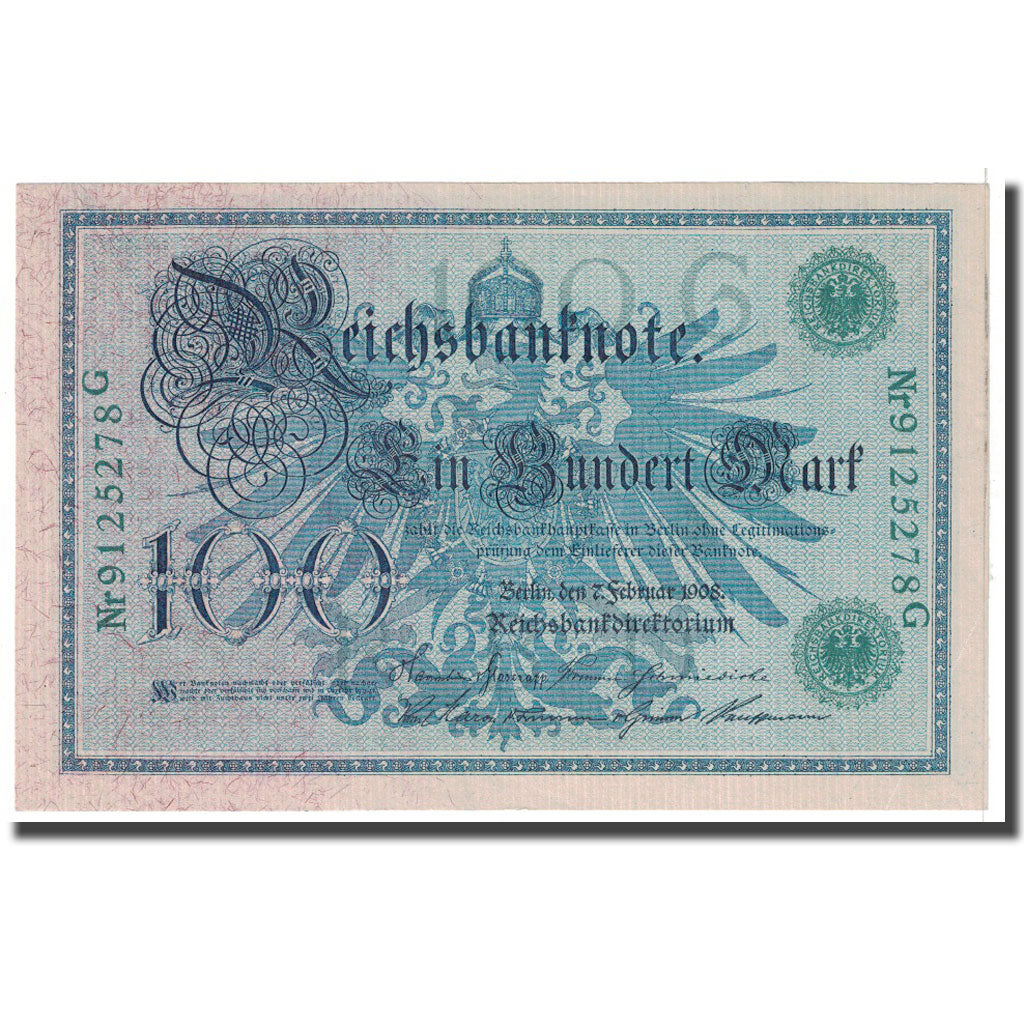 Banconote, Germania, 100 Mark, 1908, 1908-02-07, KM:34, SPL