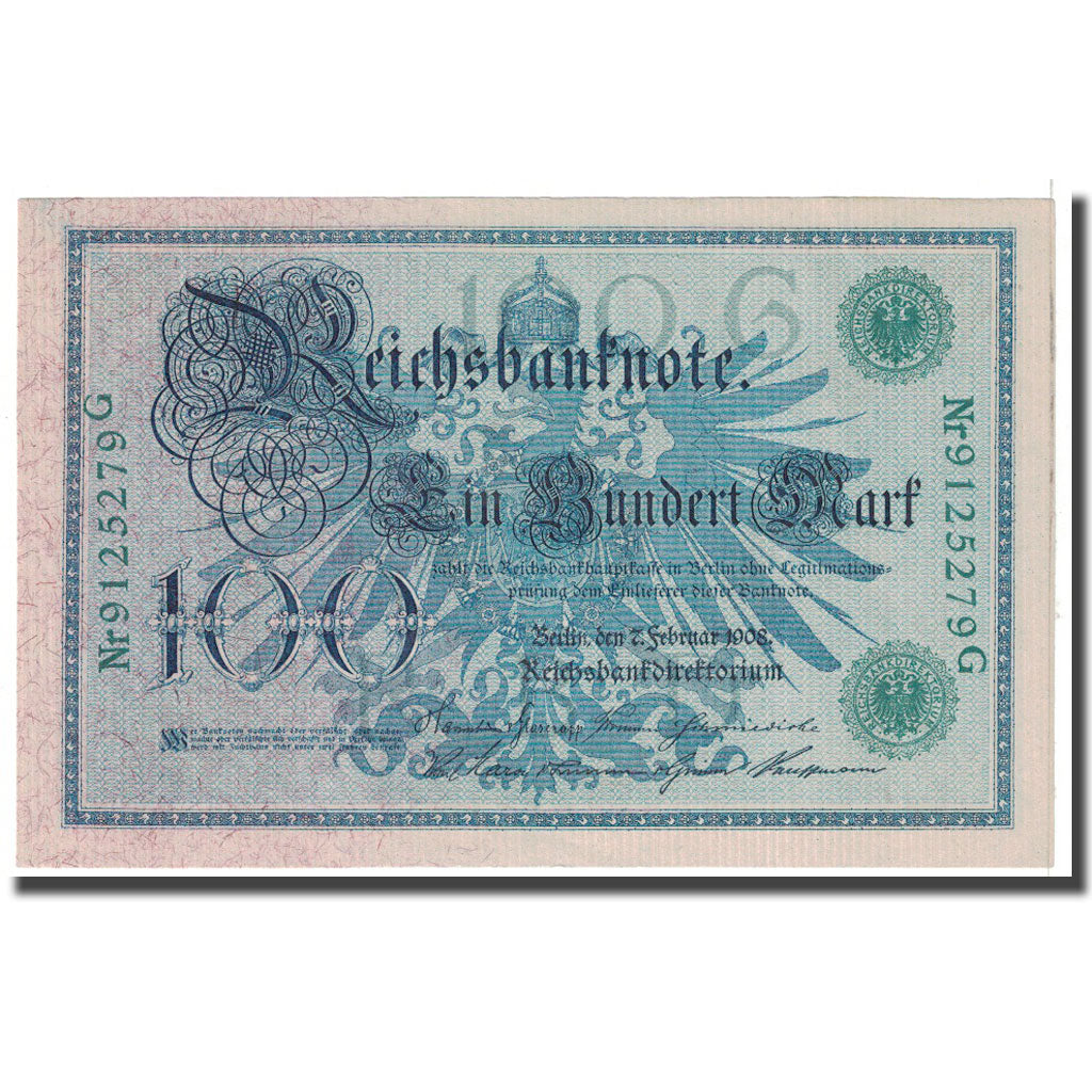 Banconote, Germania, 100 Mark, 1908, 1908-02-07, KM:34, SPL