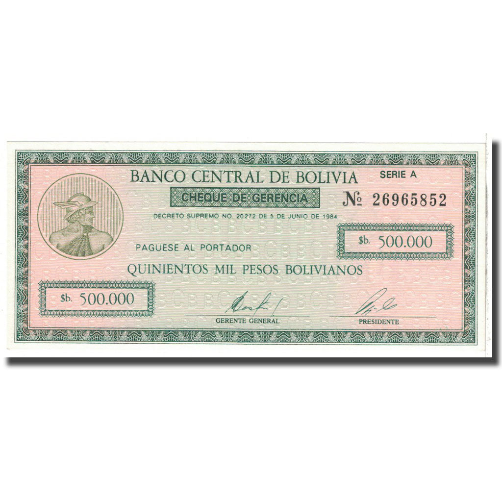 Billete, 500,000 Pesos Bolivianos, 1984, Bolivia, 1984-06-05, KM:189, UNC