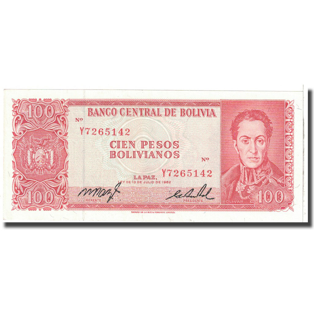 Banconote, Bolivia, 100 Pesos Bolivianos, 1962, 1962-07-13, KM:163a, FDS
