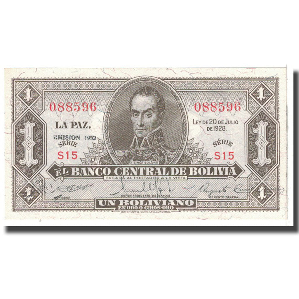 Billet, Bolivie, 1 Boliviano, 1928, 1928-07-20, KM:128c, NEUF