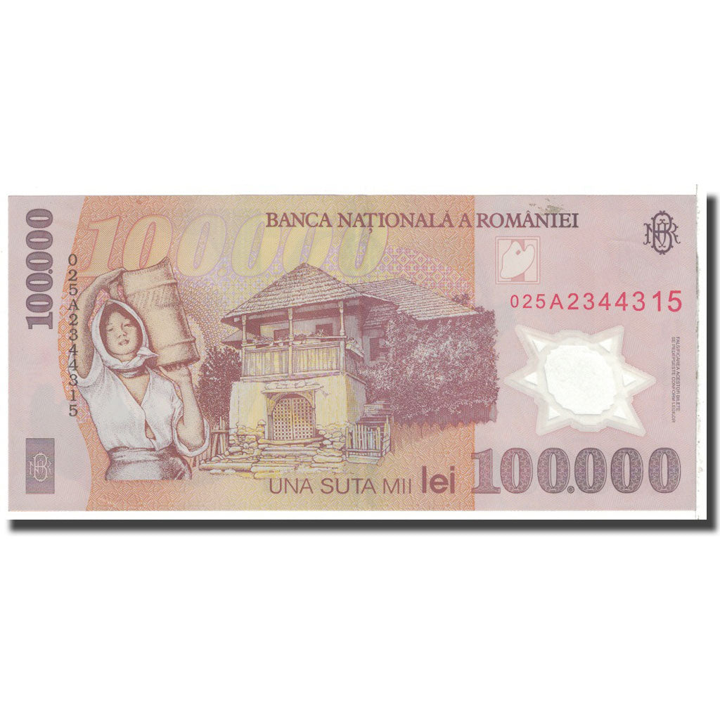 Banknote, Romania, 100,000 Lei, 2001, KM:114a, AU(55-58)