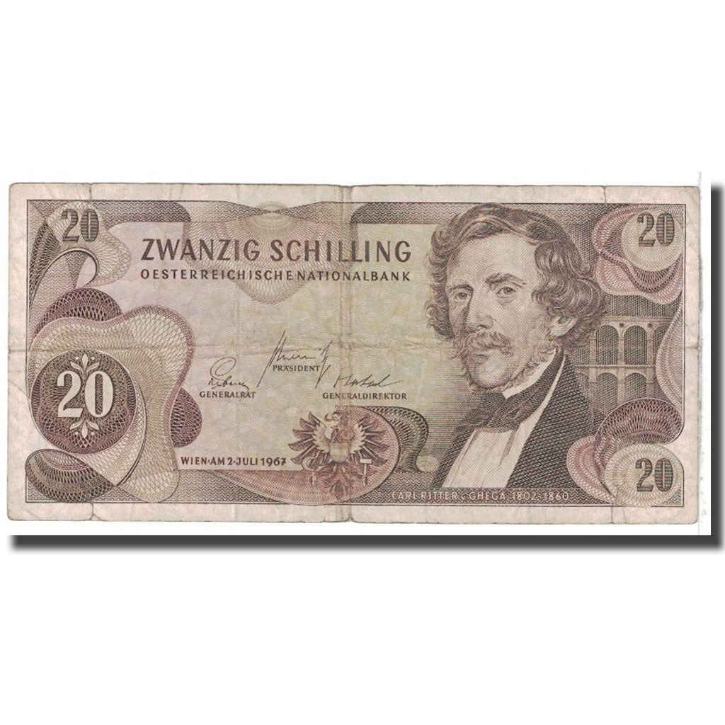 Banknote, Austria, 20 Schilling, 1967, 1967-07-02, KM:142a, VF(20-25)