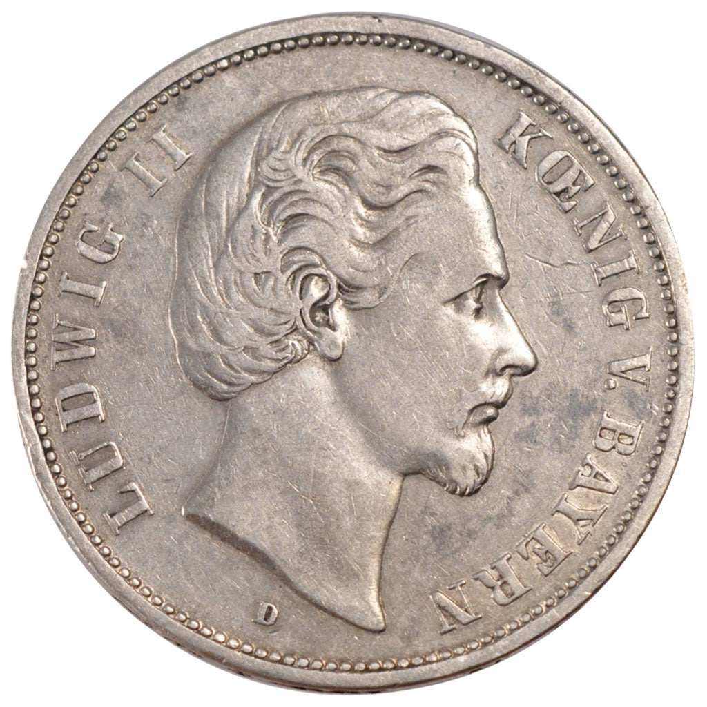 German States, 5 Mark, 1876, Munich, KM #896, EF(40-45), Silver, 27.70