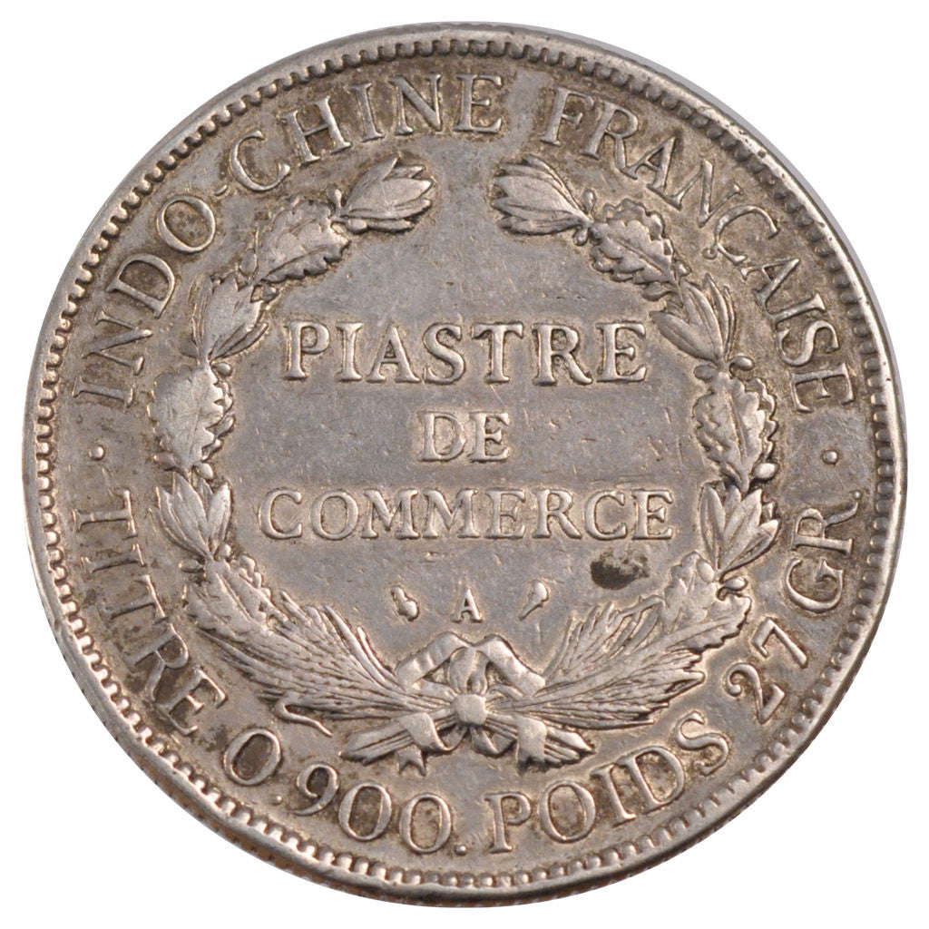 FRENCH INDO-CHINA, Piastre, 1903, Paris, KM #5a.1, EF(40-45), Silver, Lecompte..