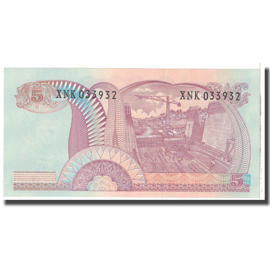 Banknote, Indonesia, 5 Rupiah, 1968, KM:104a, UNC(65-70)