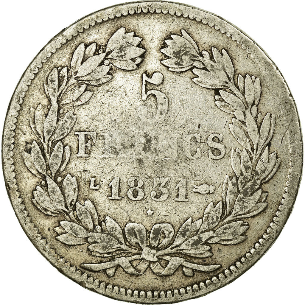 Coin, France, Louis-Philippe, 5 Francs, 1831, Bayonne, VF(20-25), Silver