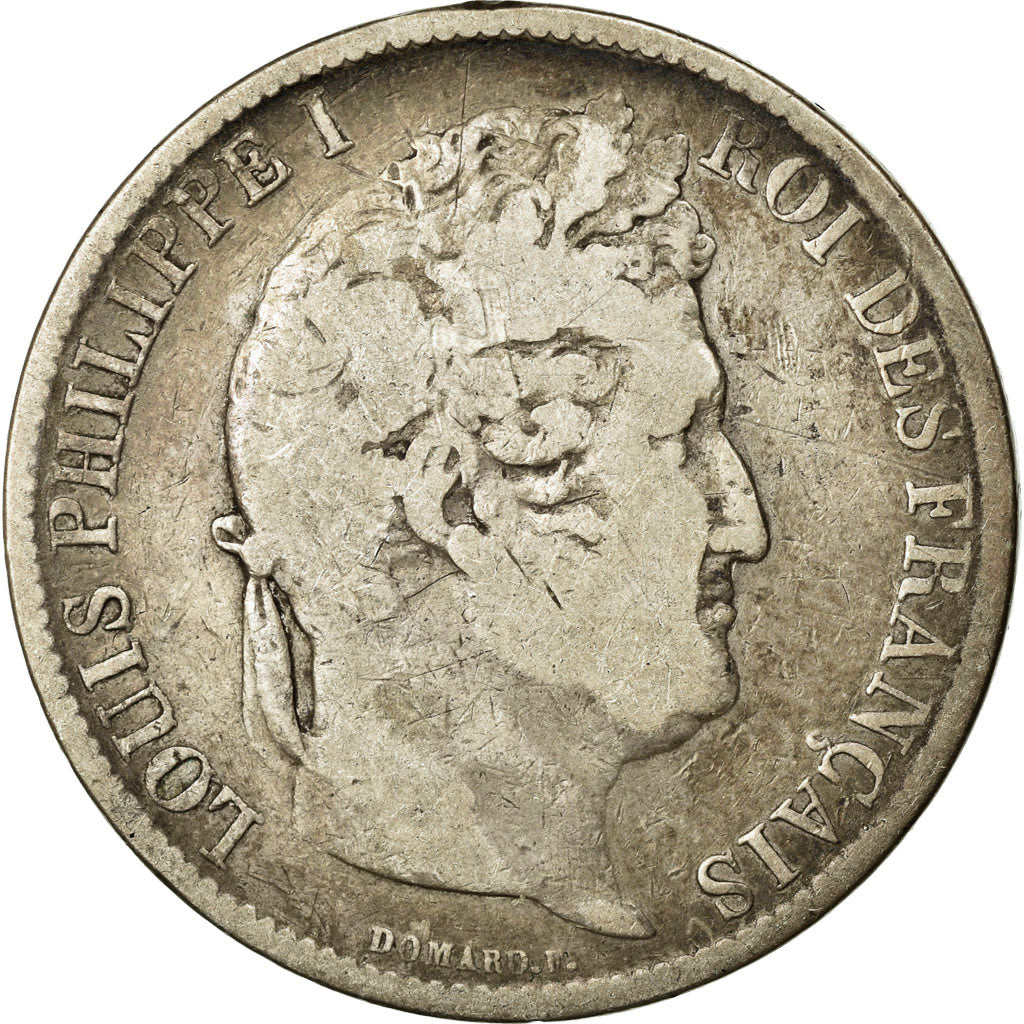 Coin, France, Louis-Philippe, 5 Francs, 1831, Strasbourg, F(12-15), Silver
