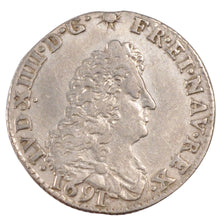 FRANCE, 1/12 Écu aux 8 L, portrait spécifique à Lille, 1/12 ECU, 10 Sols, 1691, 
