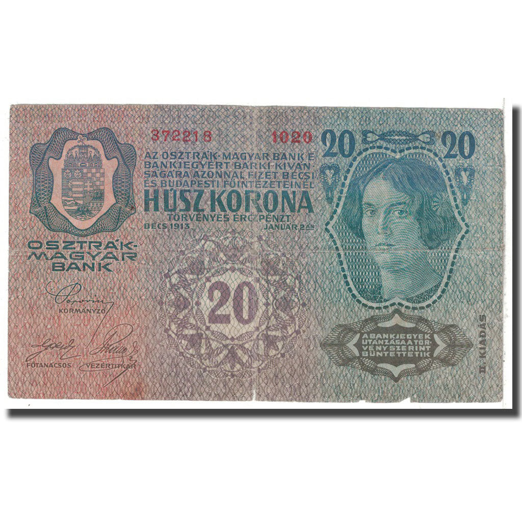 Banknote, Austria, 20 Kronen, 1913, 1913-01-02, KM:52, VF(20-25)
