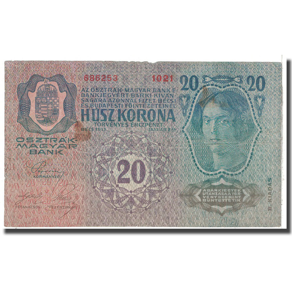 Banknote, Austria, 20 Kronen, 1913, 1913-01-02, KM:52, EF(40-45)