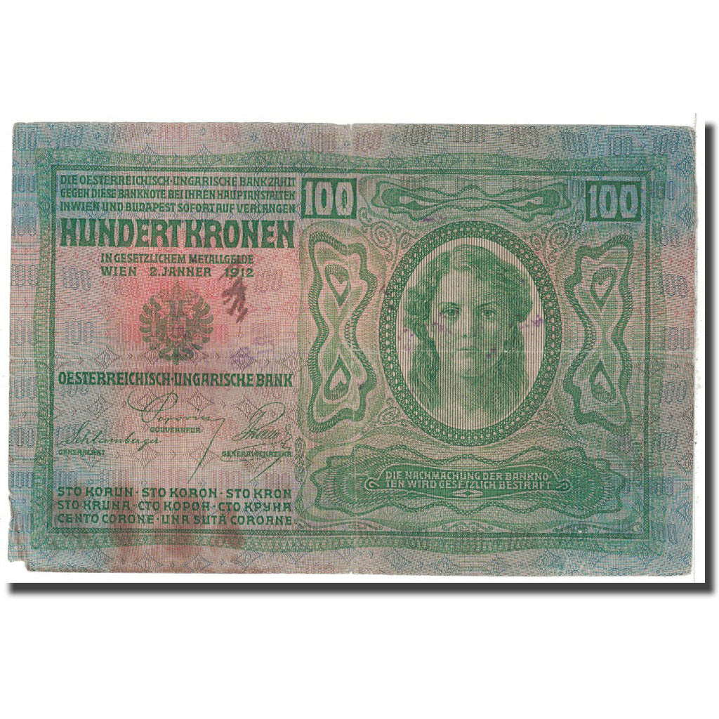 Banknote, Austria, 100 Kronen, 1912, 1912-01-02, KM:12, EF(40-45)