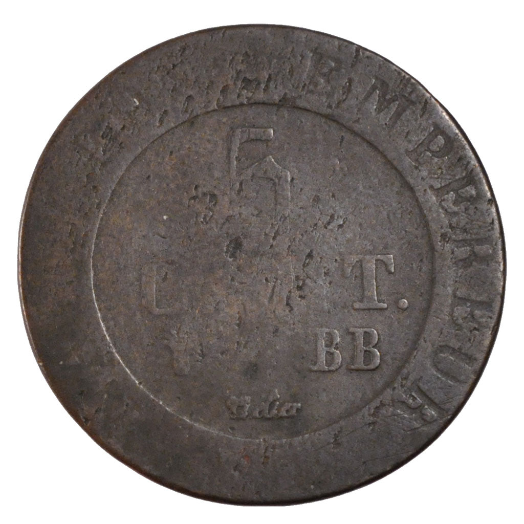 Francia, Napoléon I, 5 Centimes, 1808, Strasbourg, B+, Rame, Gadoury:127