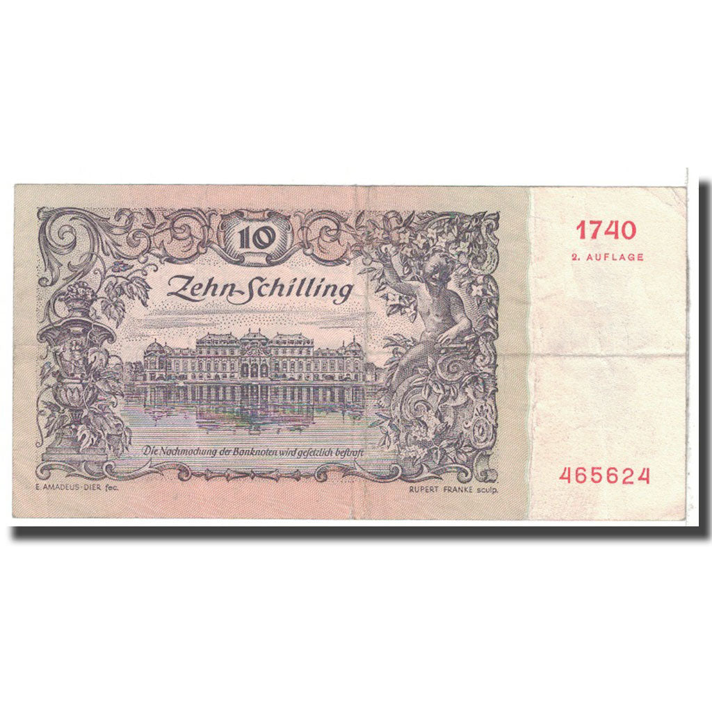 Billet, Autriche, 10 Schilling, 1950, 1950-01-02, KM:128, TTB