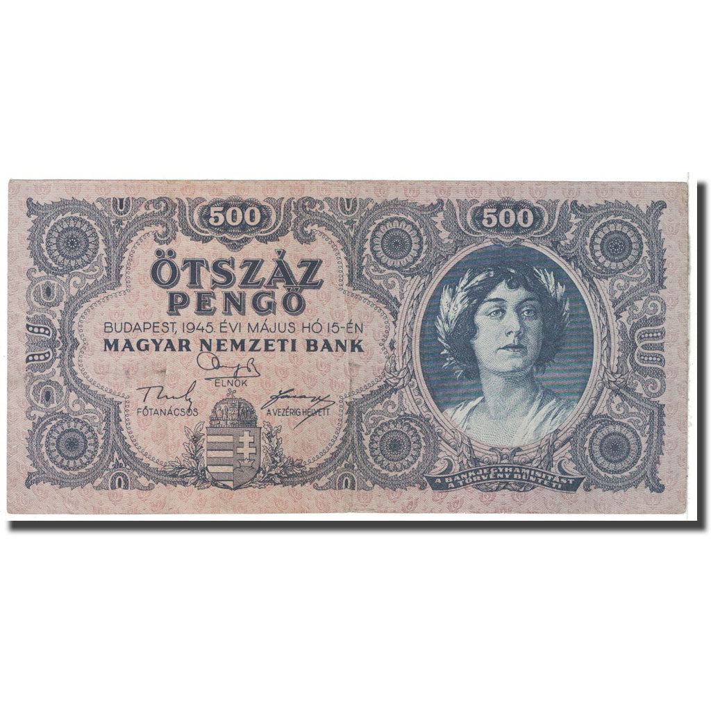 Banknote, Hungary, 500 Pengö, 1945, 1945-07-15, KM:117a, EF(40-45)