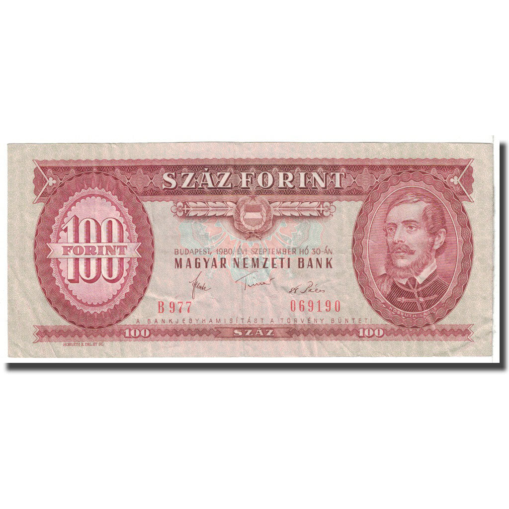 Billete, 100 Forint, 1980, Hungría, 1980-09-30, KM:171f, MBC