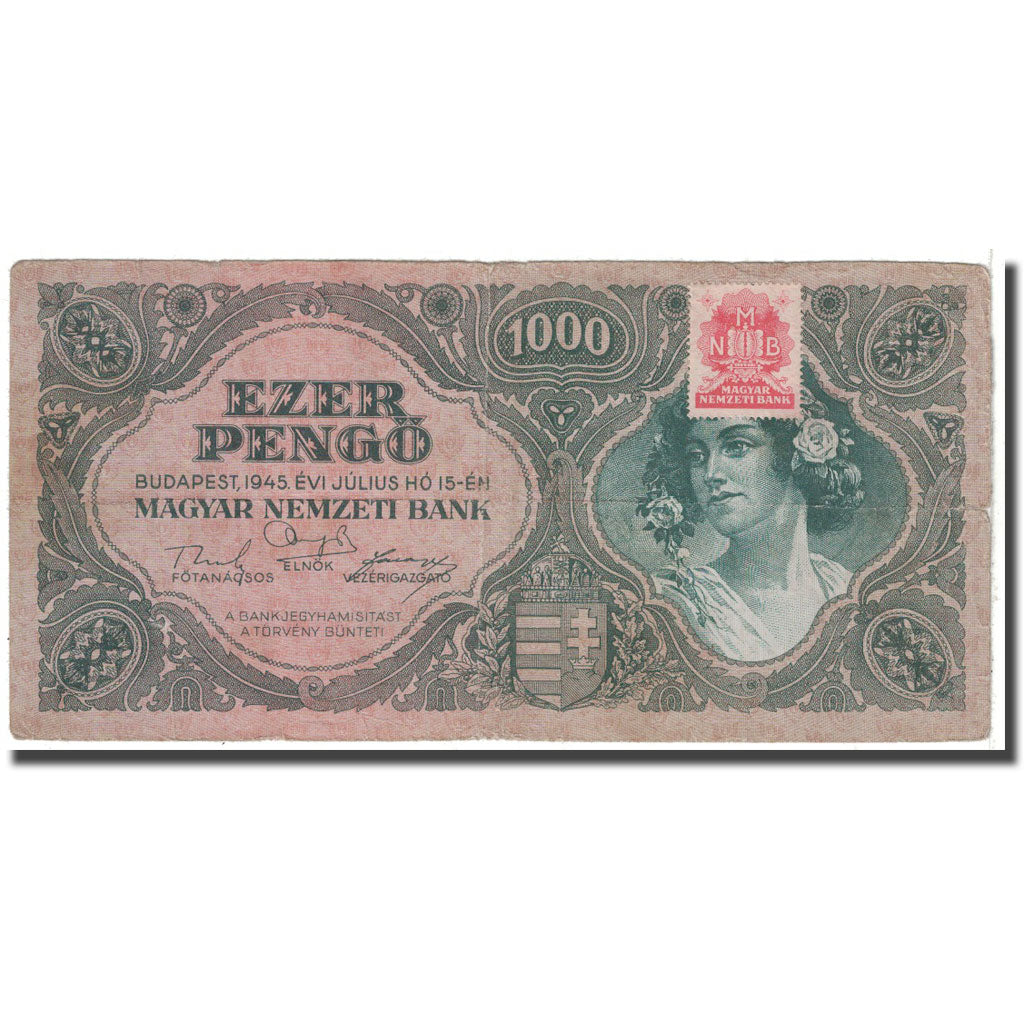 Banknote, Hungary, 1000 Pengö, 1945, 1945-07-15, KM:118b, VF(20-25)