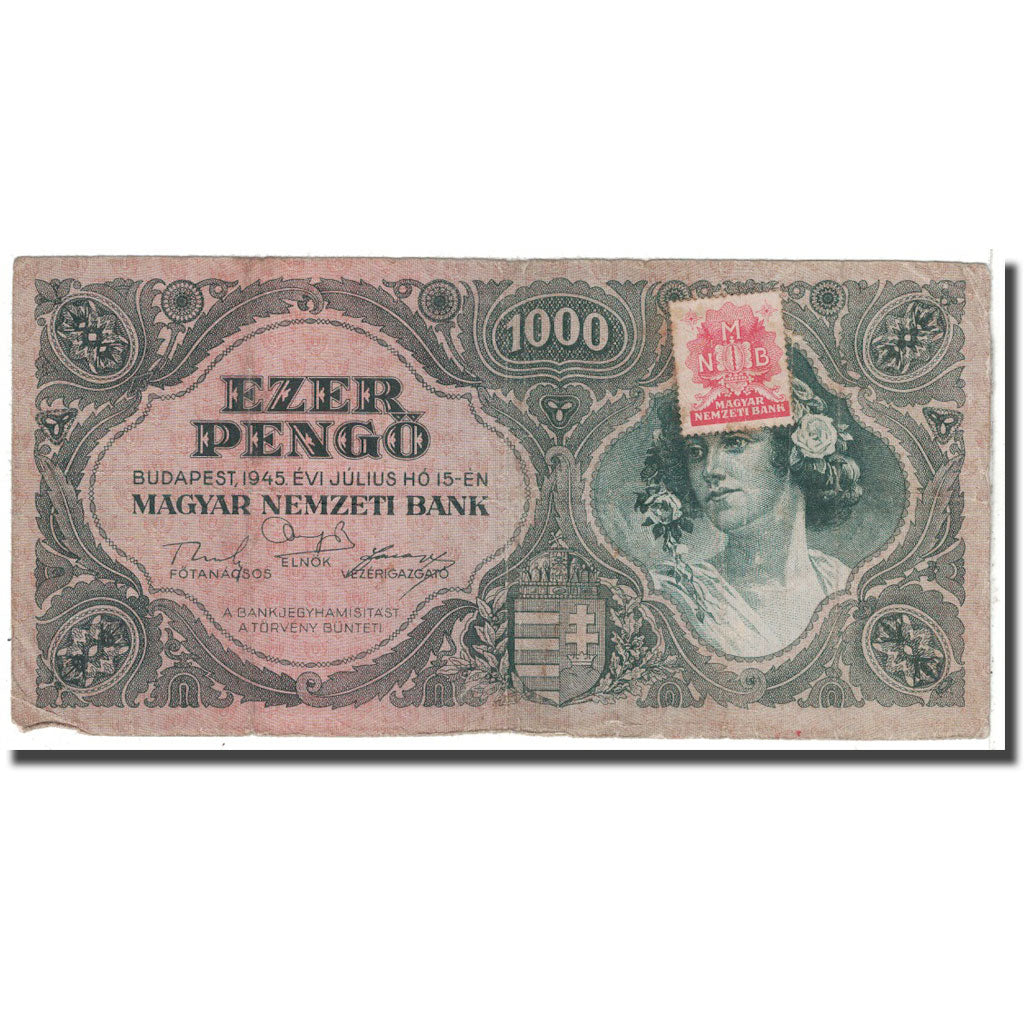 Banknote, Hungary, 1000 Pengö, 1945, 1945-07-15, KM:118b, VF(20-25)