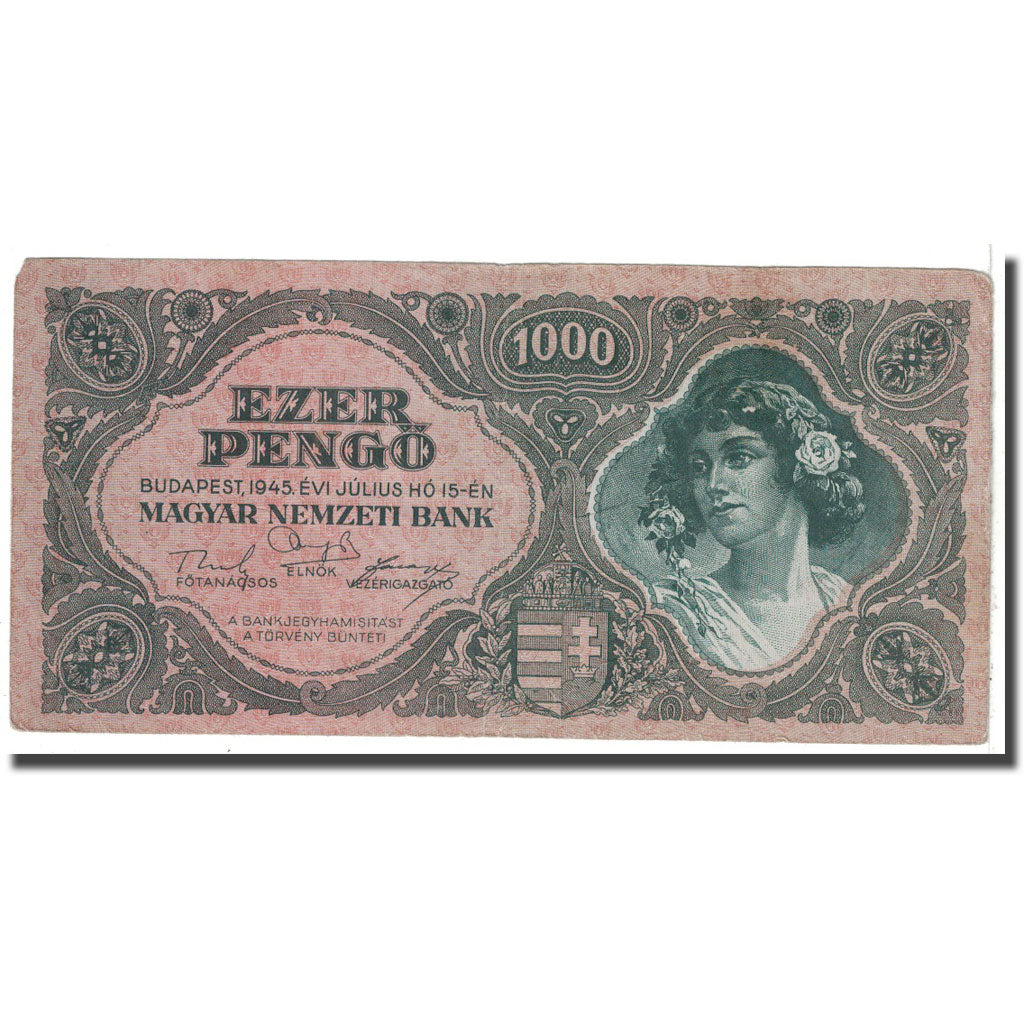 Banknote, Hungary, 1000 Pengö, 1945, 1945-07-15, KM:118a, VF(20-25)