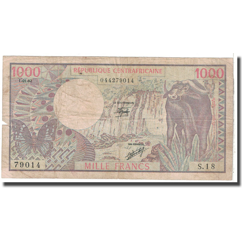 Banknote, Central African Republic, 1000 Francs, 1982, KM:10, VF(20-25)