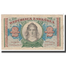 Banknot, Hiszpania, 2 Pesetas, 1938, KM:95, EF(40-45)