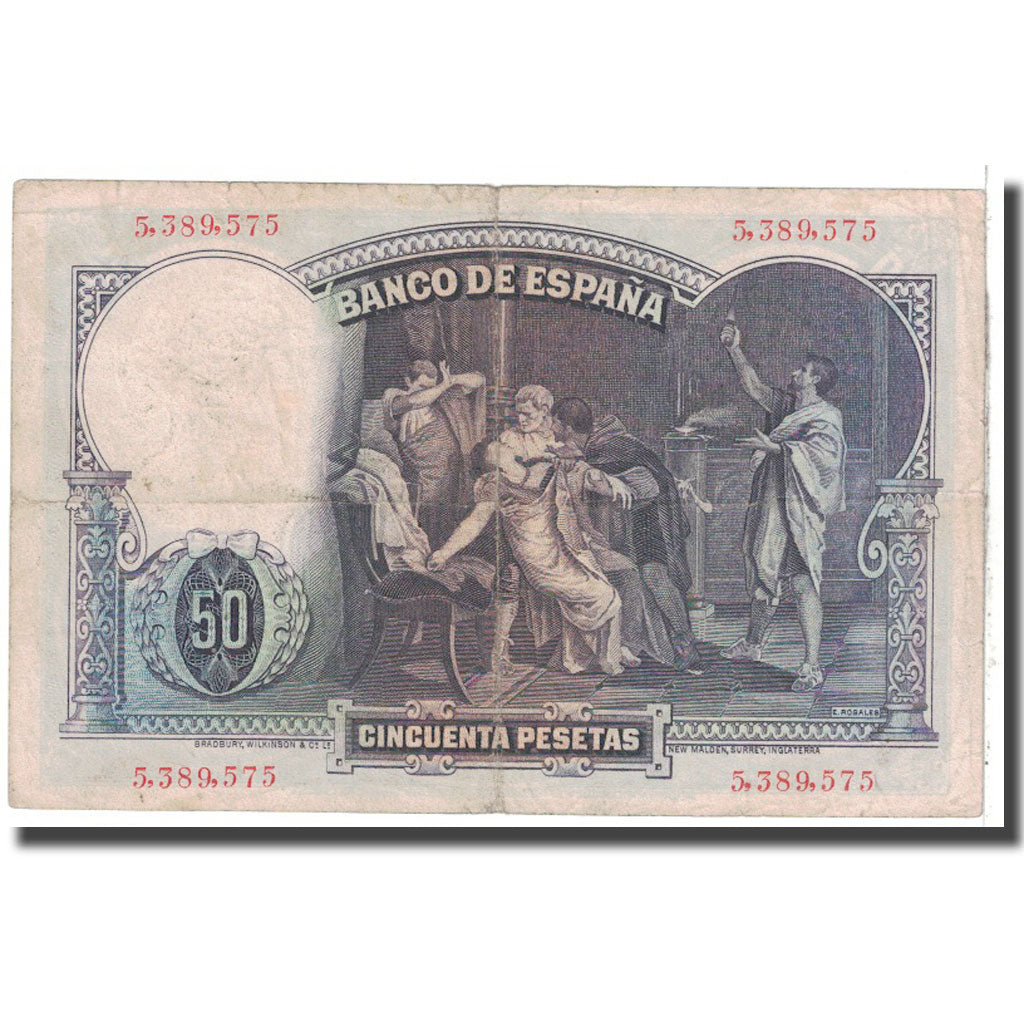 Banknote, Spain, 50 Pesetas, 1931, 1931-04-25, KM:82, VF(20-25)