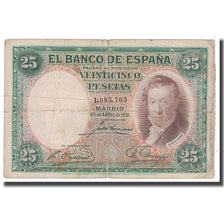 Banknote, Spain, 25 Pesetas, 1931, 1931-04-25, KM:81, VF(20-25)