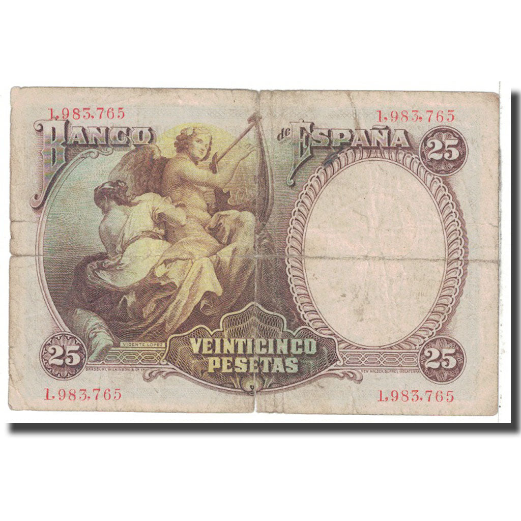 Banknote, Spain, 25 Pesetas, 1931, 1931-04-25, KM:81, VF(20-25)