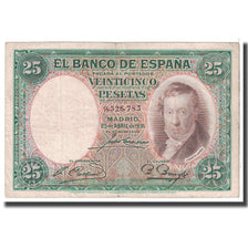 Banknote, Spain, 25 Pesetas, 1931, 1931-04-25, KM:81, VF(20-25)