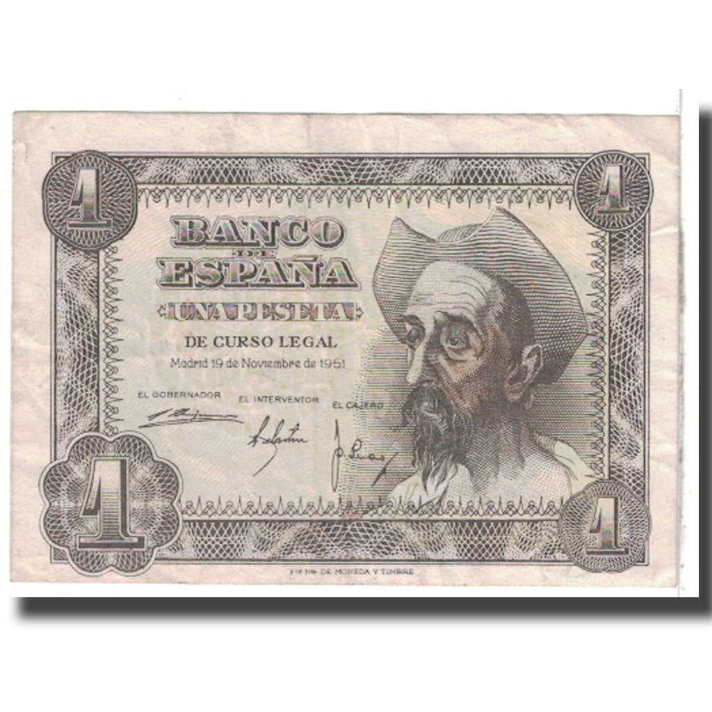 Geldschein, Spanien, 1 Peseta, 1951, 1951-11-19, KM:139a, SS