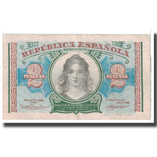 Nota, Espanha, 2 Pesetas, 1938, KM:95, VF(20-25)