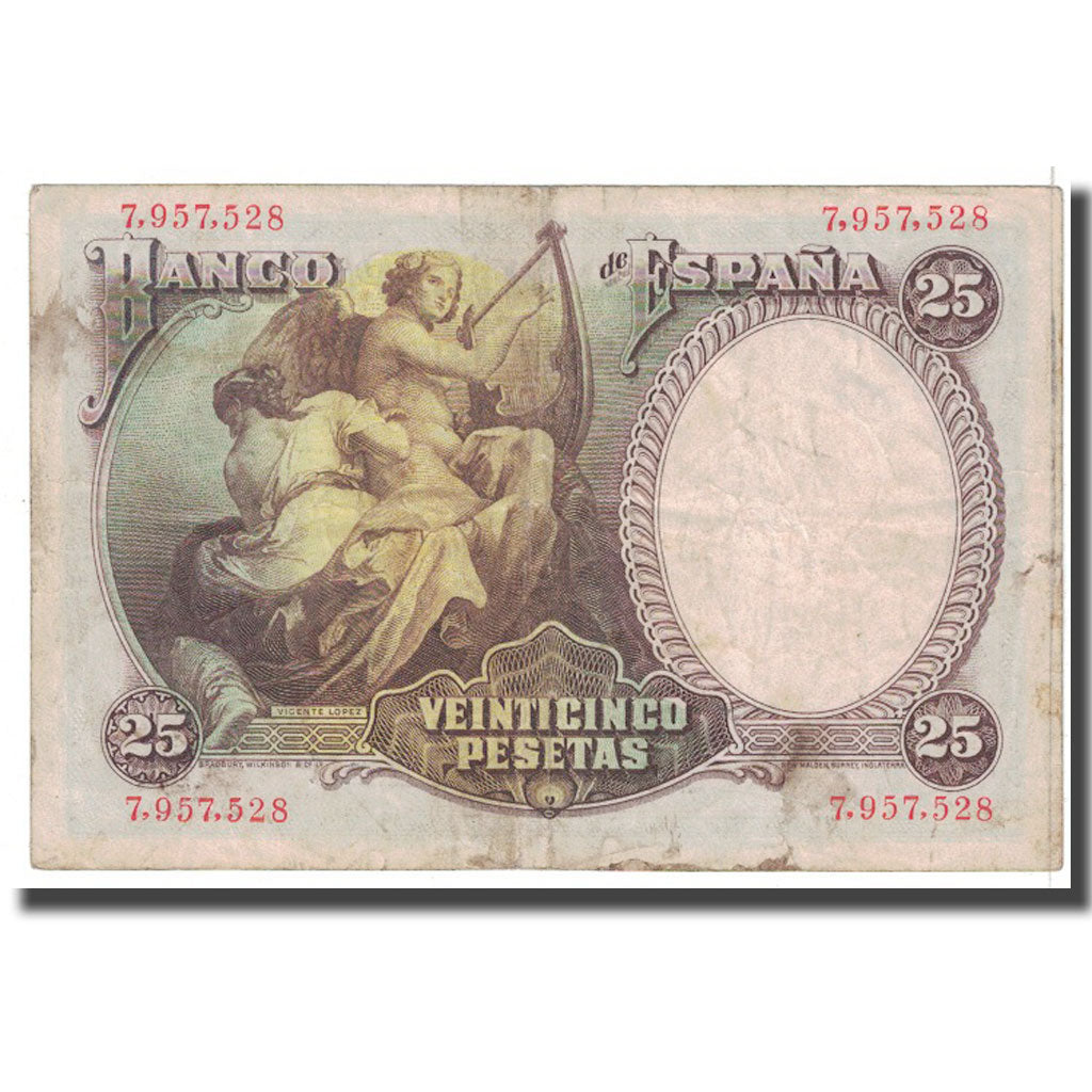 Banknote, Spain, 25 Pesetas, 1931, 1931-04-25, KM:81, VF(20-25)