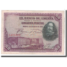 Banknote, Spain, 50 Pesetas, 1928, 1928-08-15, KM:75b, EF(40-45)