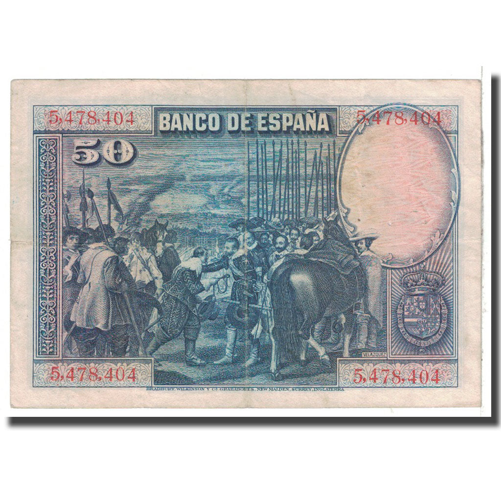 Banknote, Spain, 50 Pesetas, 1928, 1928-08-15, KM:75b, EF(40-45)