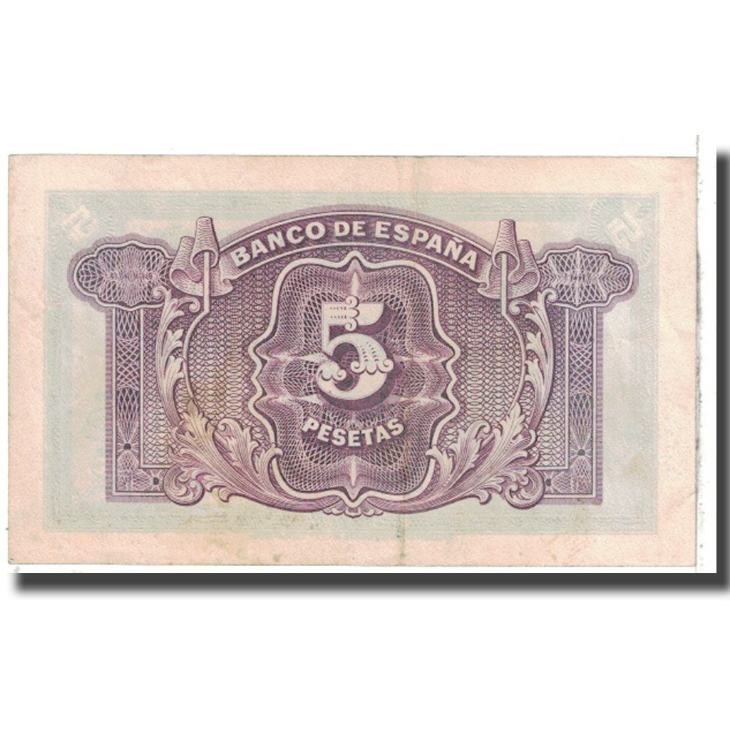 Banknot, Hiszpania, 5 Pesetas, 1935, KM:85a, EF(40-45)
