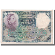 Banknote, Spain, 50 Pesetas, 1931, 1931-04-25, KM:82, EF(40-45)