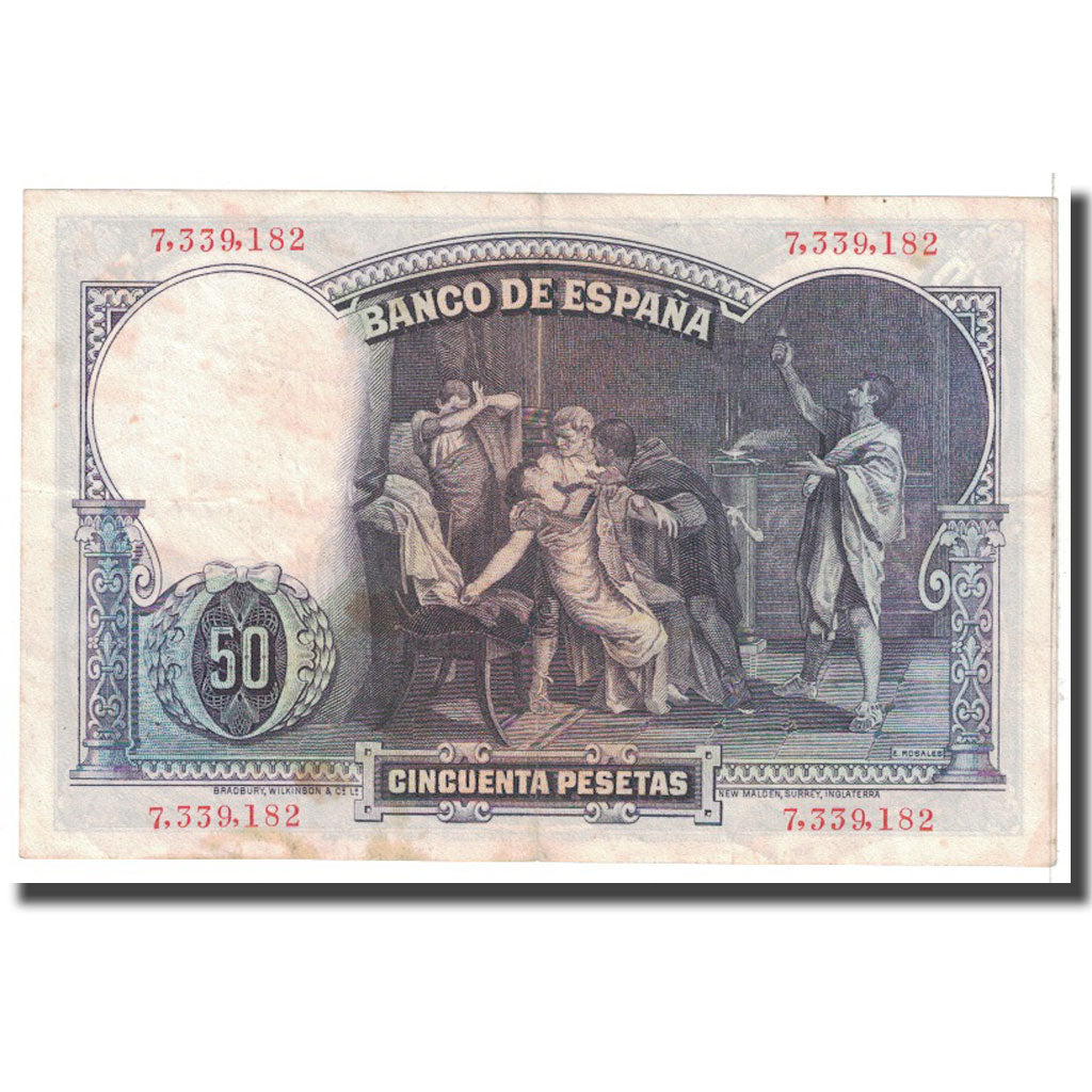 Banknote, Spain, 50 Pesetas, 1931, 1931-04-25, KM:82, EF(40-45)
