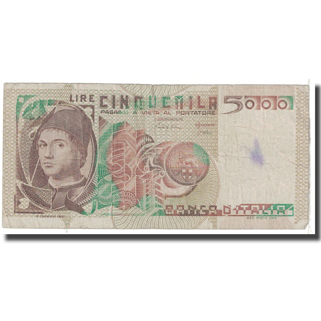 Banknote, Italy, 5000 Lire, 1980, 1980-01-02, KM:105b, VG(8-10)