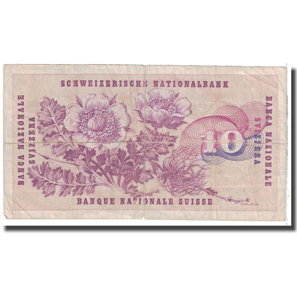 Banknote, Switzerland, 10 Franken, 1972, 1972-01-24, KM:45r, VF(20-25)