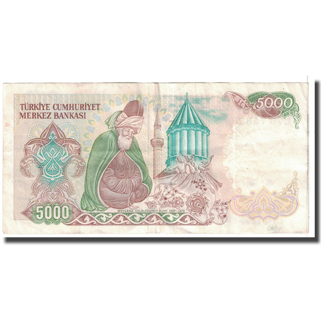 Nota, Turquia, 5000 Lira, KM:198, EF(40-45)