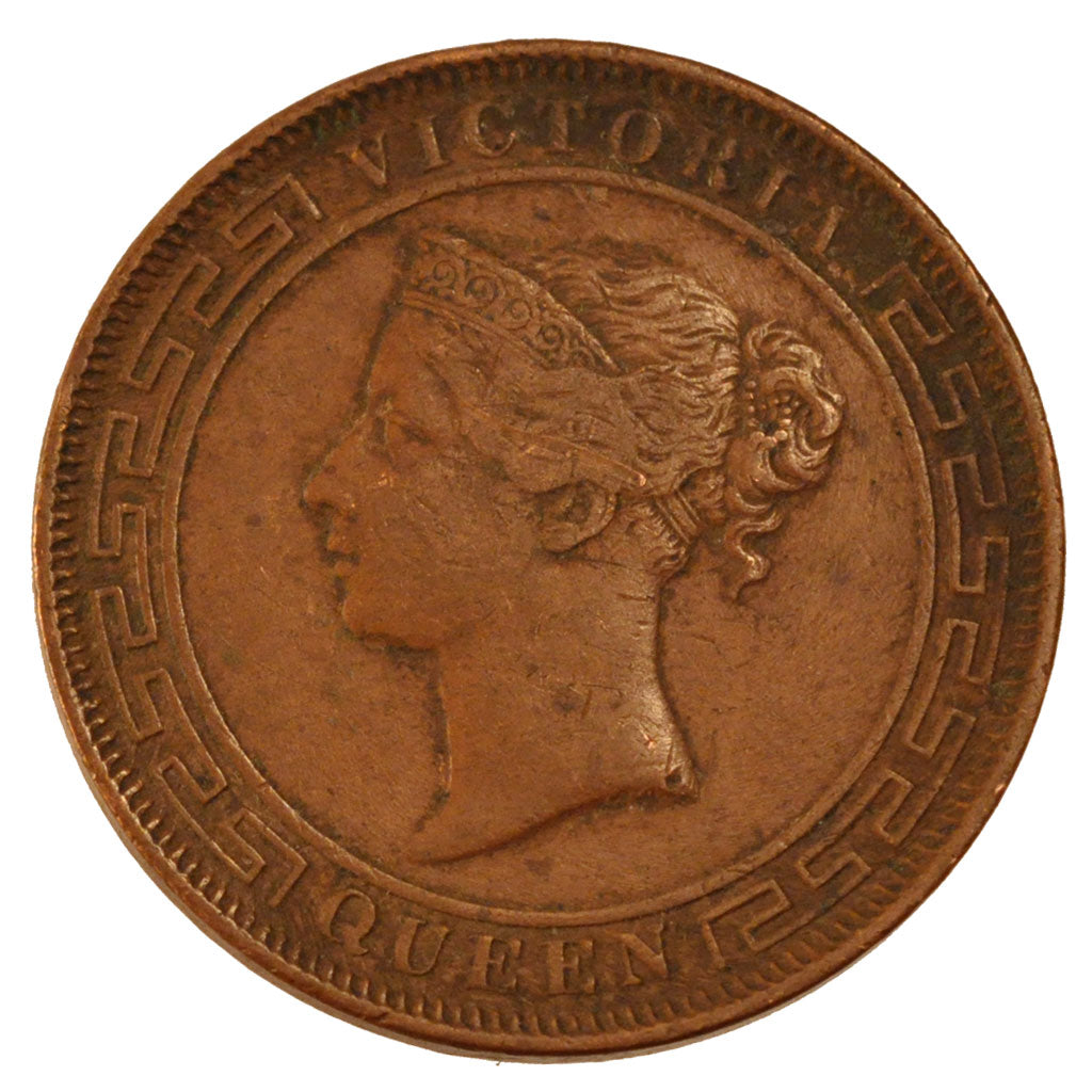 CEYLON, 5 Cents, 1870, KM #93, EF(40-45), Copper, 18.76