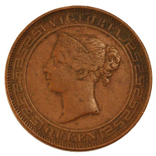 CEYLON, 5 Cents, 1870, KM #93, EF(40-45), Copper, 18.76