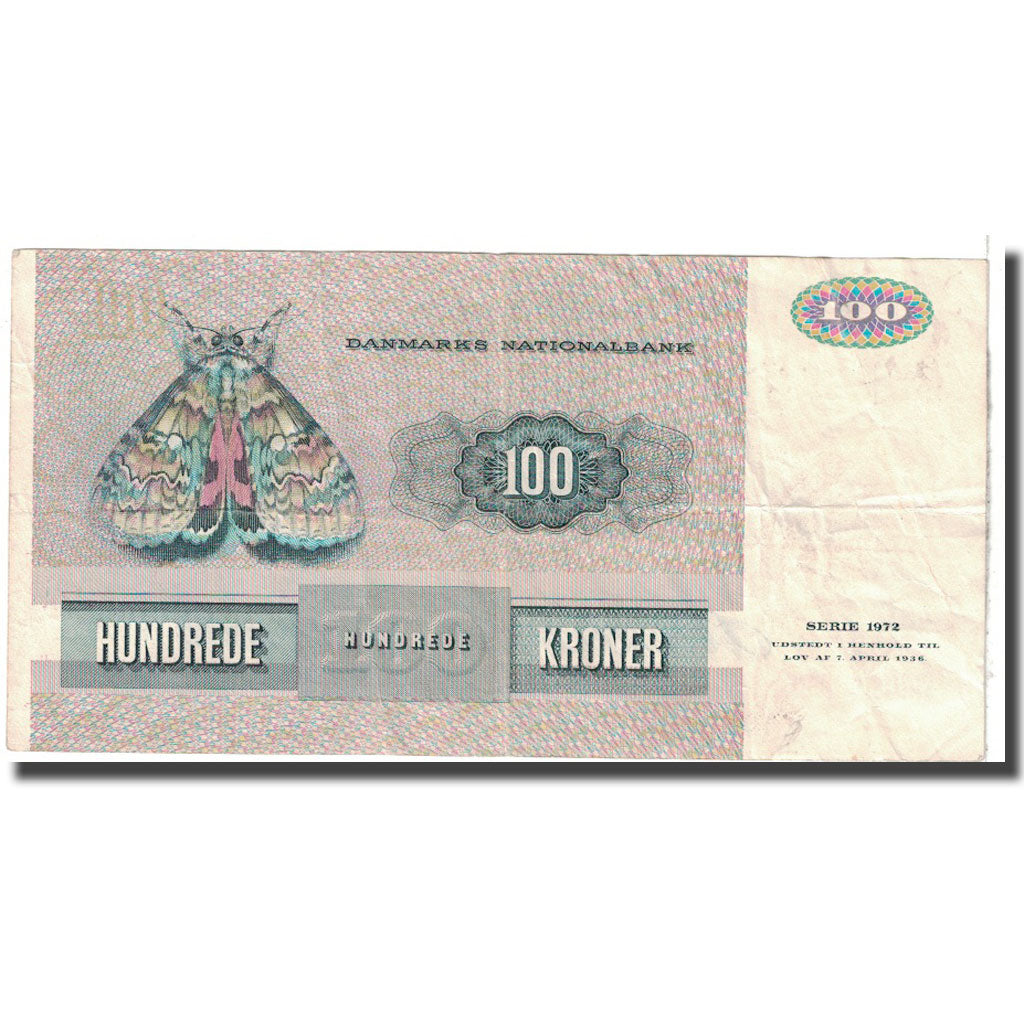 Nota, Dinamarca, 100 Kroner, 1972, KM:51f, EF(40-45)
