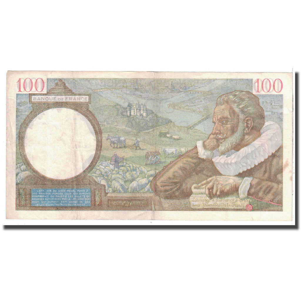France, 100 Francs, Sully, 1941, 1941-04-03, TTB, Fayette:26.49, KM:94