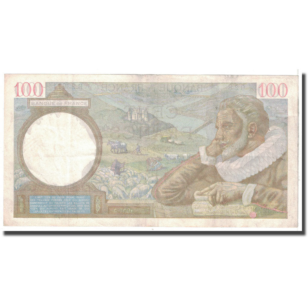 França, 100 Francs, Sully, 1941, 1941-07-10, EF(40-45), Fayette:26.55, KM:94