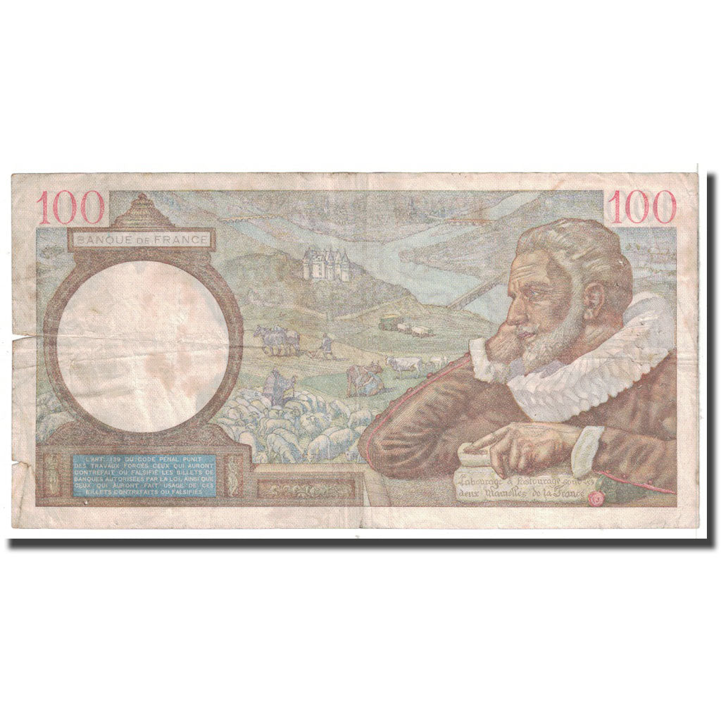 Francia, 100 Francs, Sully, 1939, 1939-12-28, BC, Fayette:26.19, KM:94