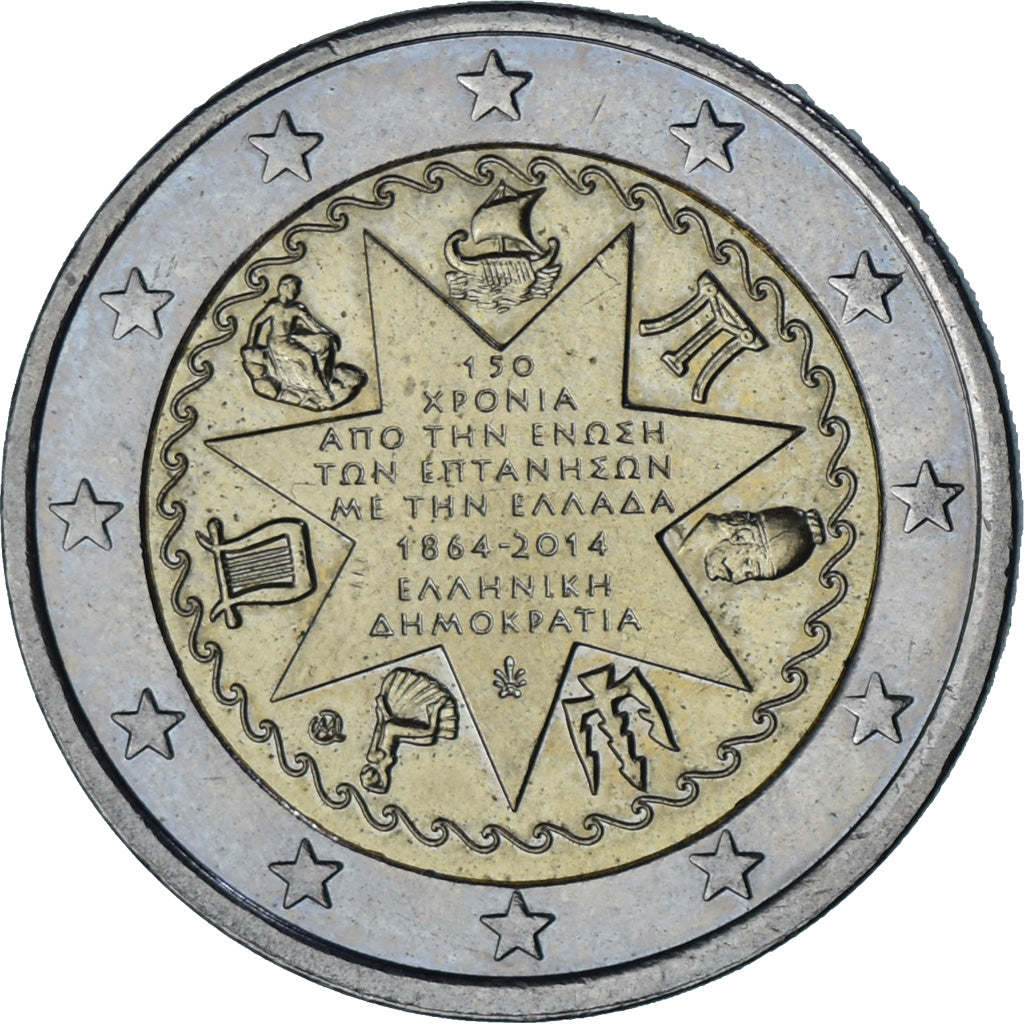 Grecia, 2 Euro, Star, 2014, BB+, Bi-metallico