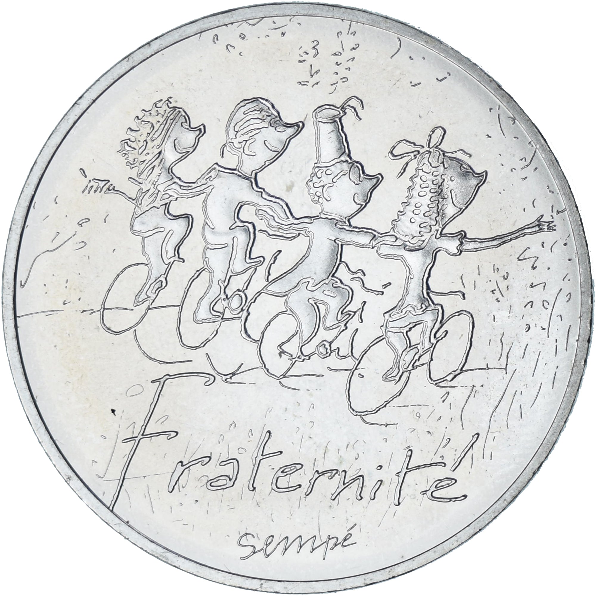 Francja, 10 Euro, Fraternité, 2014, Sempé, AU(55-58), Srebro, Gadoury:EU718