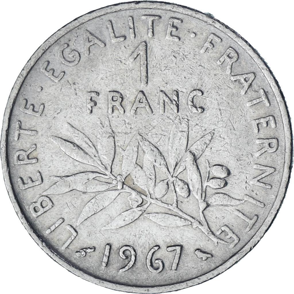 Moneta, Francia, Semeuse, Franc, 1967, Paris, SPL-, Nichel, KM:925.1